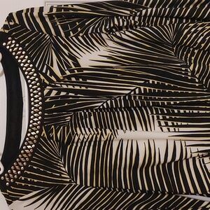 Dress black white mustard stripe dress